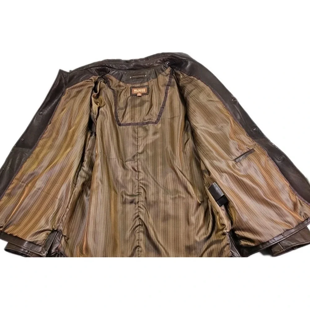 VTG Wilsons Leather Dark Brown Mens XL Field Jacket Sport Coat Lined Pockets